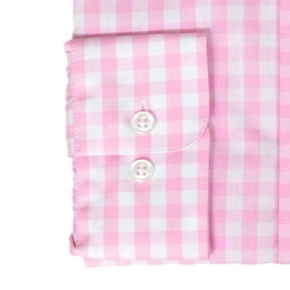 3X Marquis Pink Gingham Long Sleeve 3XL 19 -19.5 - Picture 2 of 5